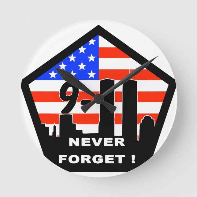 911 never forget round clock (Front)
