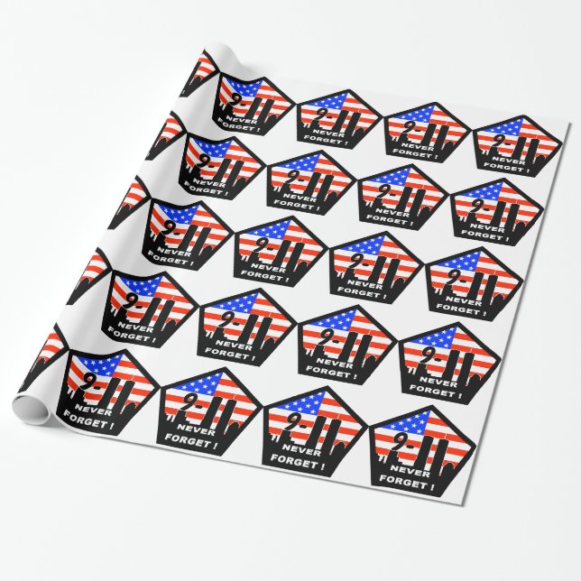 911 never forget wrapping paper (Unrolled)