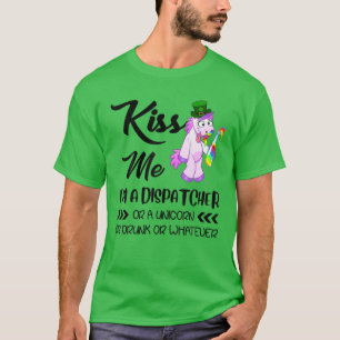 911 Operator St Patrick's Day Kiss Me I'm Dispatch T-Shirt