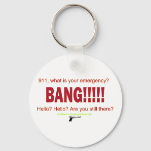 911, what is your emergency? keychain