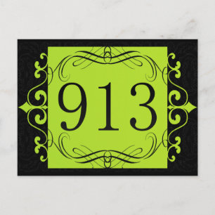 913 Area Code Postcard