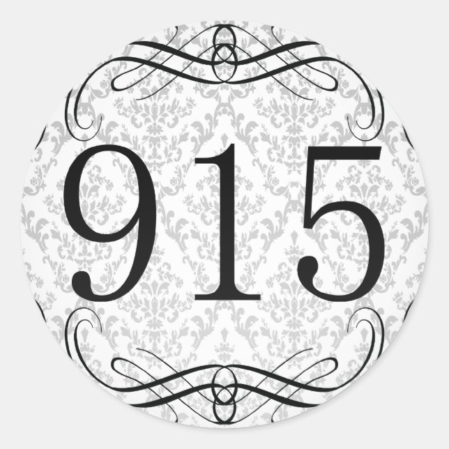 915 Area Code Classic Round Sticker (Front)