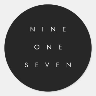 917 Area Code Classic Round Sticker