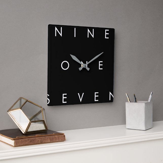 917 Area Code Square Wall Clock (Office)