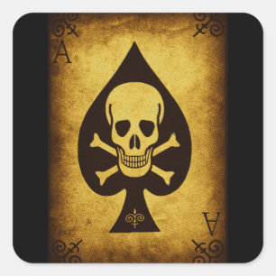 917 SKULL DEATH CARD POKER PLAYER GANGS GANGSTER D SQUARE STICKER