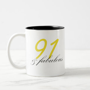 91 & Fabulous Two-Tone Coffee Mug