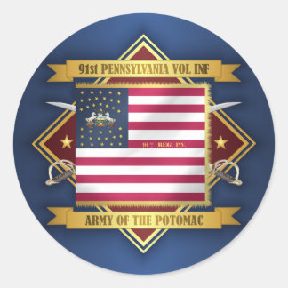91 PA Vol Inf Classic Round Sticker