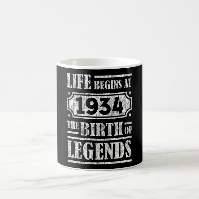 91 Year Old 1934 Birth Of Legend 91st Birthday Coffee Mug (Center)