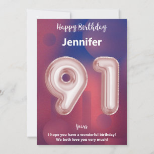 91 year old Happy Birthday card