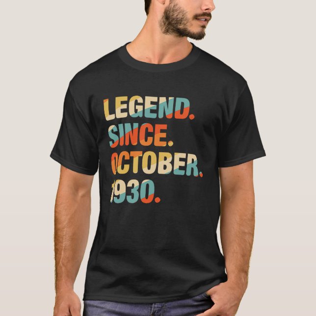 91st Birthday  91 Year Old Legend Since October 19 T-Shirt (Front)