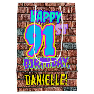 91st Birthday: Fun, Urban Graffiti Inspired Look Medium Gift Bag