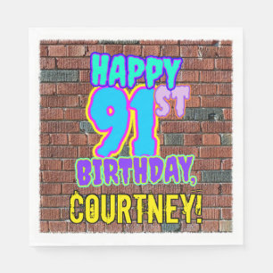 91st Birthday ~ Fun, Urban Graffiti Inspired Look Napkin