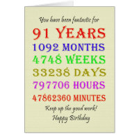 91st Birthday Milestones
