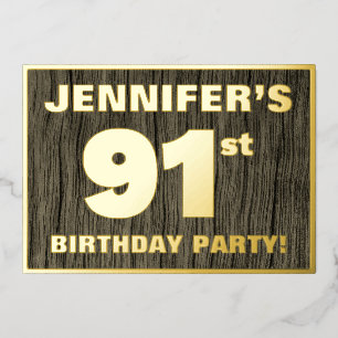 91st Birthday Party: Bold, Faux Wood Grain Pattern