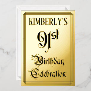 91st Birthday Party — Elegant Script + Custom Name