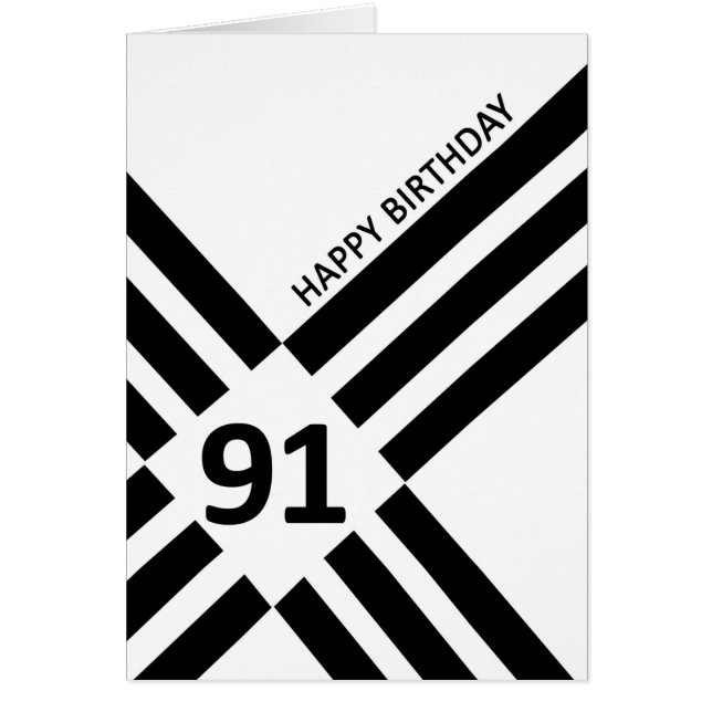 91st Diagonal Black Line Design Birthday (Front)