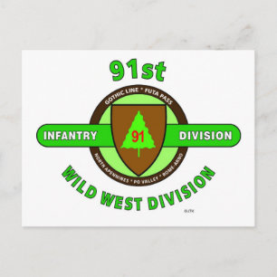 91ST INFANTRY DIVISION "THE WILD WEST"DIVISION POSTCARD