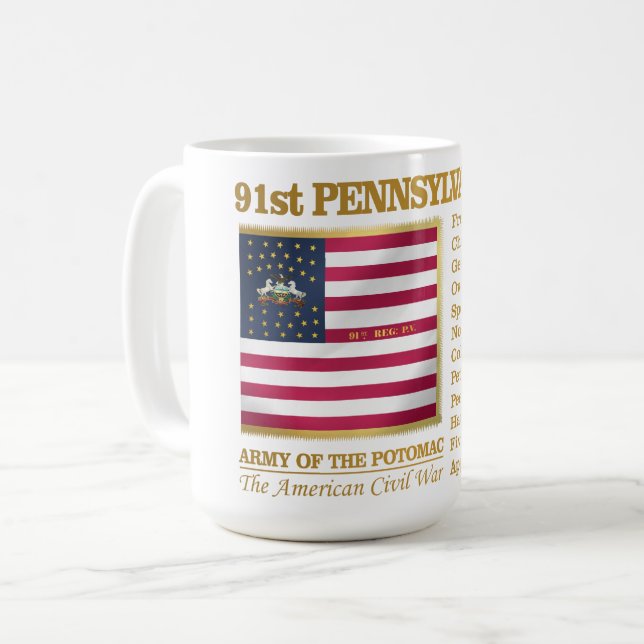 91st Pennsylvania Volunteer Infantry (BH) Coffee Mug (Front Left)