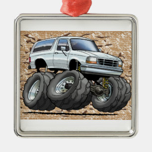 92-96 White Bronco Metal Ornament