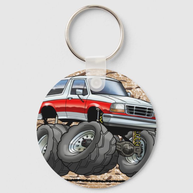 92-96 White R Bronco Keychain (Front)