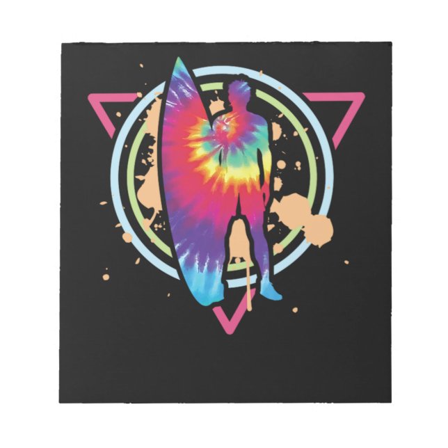 92.Surfing Surfertie Dyevaporwave Surfer Surfer Ti Notepad (Front)