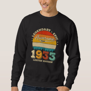 92 Year Old Bday 1933 Awesome 92d Birthday Gift Sweatshirt
