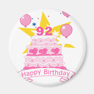 92 Year Old Birthday Cake Magnet