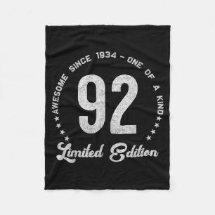 92 Year Old Vintage 19 Limited Edition 92nd Birthd Fleece Blanket