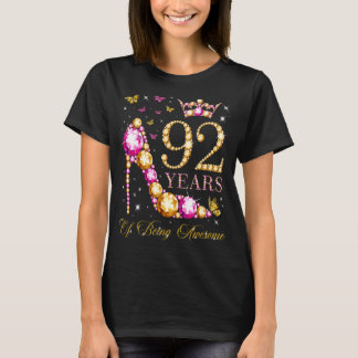 92 Years Of Being Awesome 92 Years Old 92nd Birthd T-Shirt