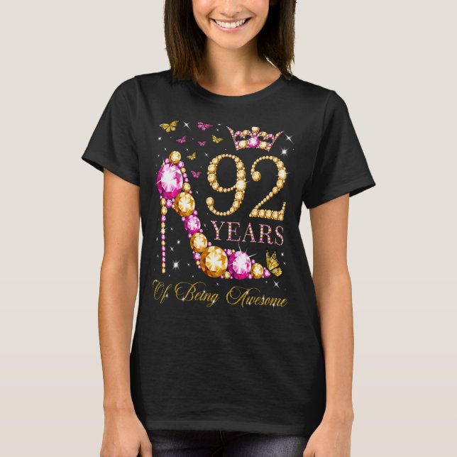 92 Years Of Being Awesome 92 Years Old 92nd Birthd T-Shirt