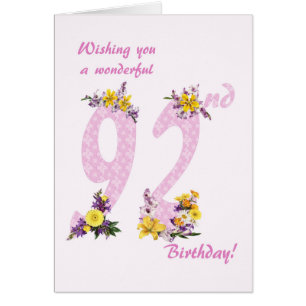 92e anniversaire Fleur numéros décorés