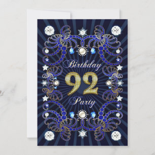 92ème anniversaire invitation de fête avec des mas