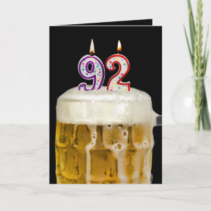 92nd Birthday Beer on black Card
