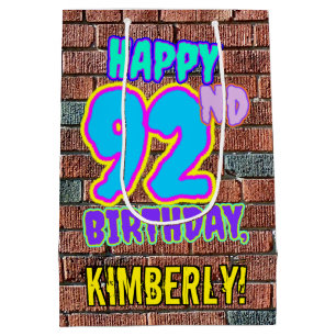 92nd Birthday: Fun, Urban Graffiti Inspired Look Medium Gift Bag