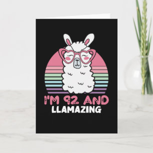 92nd Birthday Llamazing Llama 92 Year Old Birthday Card
