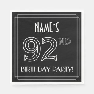 92nd Birthday Party: Art Deco Style + Custom Name Napkin