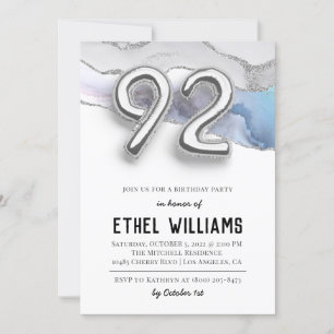 92nd Birthday Party Invitation