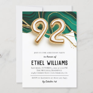 92nd Birthday Party Invitation