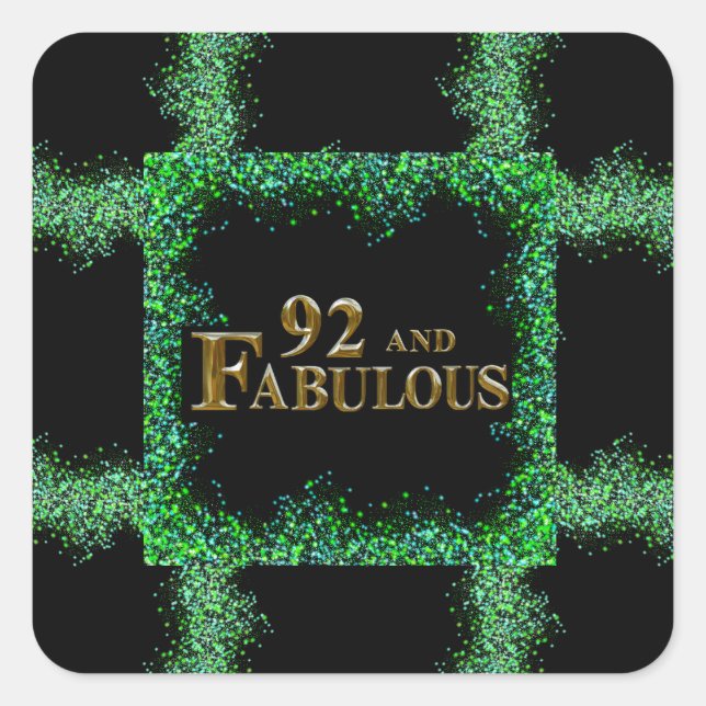 92nd Birthday  Square Sticker (Front)