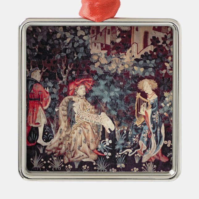 930 The Concert, Tapestry from Arras, 1420 Metal Ornament (Front)