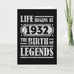 93 Year Old 1932 Birth Of Legend 90th Birthday Card