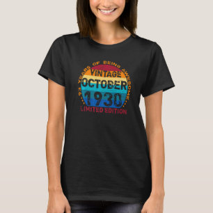 93 Years Old Vintage October 1930 Distressed 93rd T-Shirt