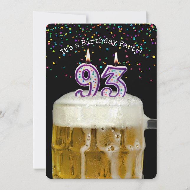 93e anniversaire Candle Party Invitation (Devant)