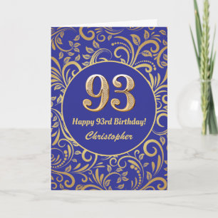 93e anniversaire Marine bleu et or modèle floral