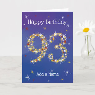 93rd Birthday - 93 in Stars - Blue - Age 93 Card