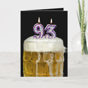 93rd Birthday Beer on black Card