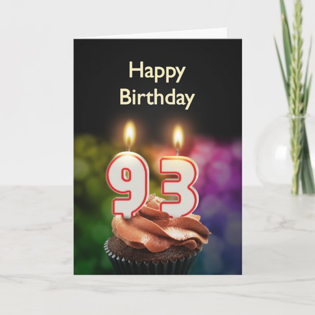 93rd Birthday card with Candles (Front)
