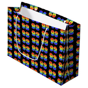 93rd Birthday: Fun Rainbow Event Number 93 Pattern Large Gift Bag