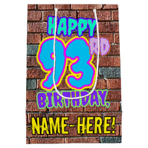 93rd Birthday: Fun, Urban Graffiti Inspired Look Medium Gift Bag
