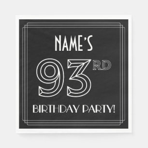 93rd Birthday Party: Art Deco Style + Custom Name Napkin